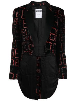 Moschino Pre-Owned 2010 number-print asymmetric jacket - Black