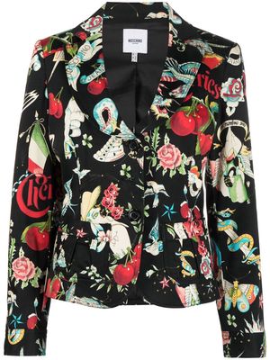 Moschino Pre-Owned graphic-print single-breasted blazer - Black