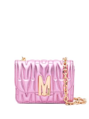 Moschino Pre-Owned logo-plaque quilted shoulder bag - Pink