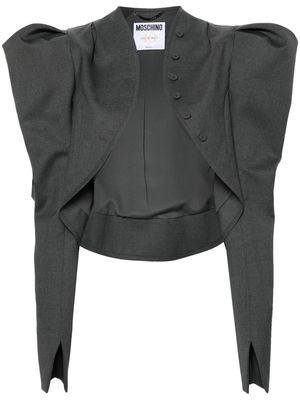 Moschino puff-sleeves virgin wool jacket - Grey