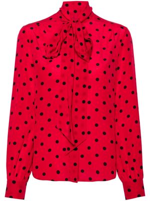 Moschino pussy-bow collar silk blouse - Red