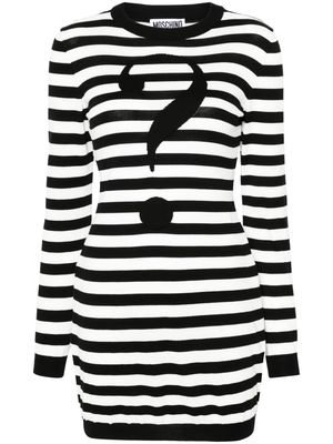 Moschino question mark-intarsia cotton minidress - Black