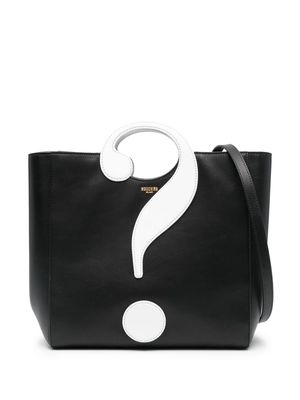 Moschino Question Mark leather tote bag - Black