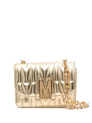 Moschino quilted metallic-effect shoulder bag - Gold