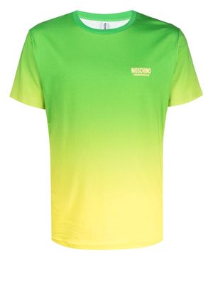 Moschino raised-logo ombré cotton T-shirt - Green
