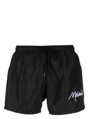Moschino raised-logo swim shorts - Black