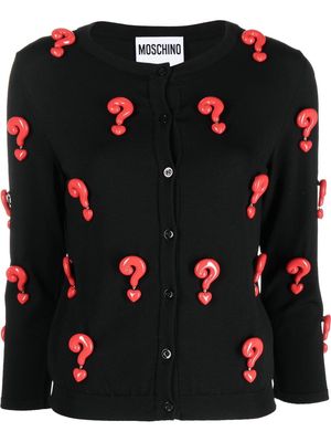 Moschino Red Question Marks elastic cardigan - Black