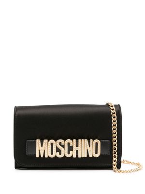Moschino rhinestone-embellishment logo-lettering bag - Black