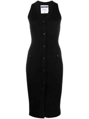Moschino ribbed-knit button-front dress - Black