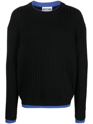 Moschino ribbed-knit virgin wool jumper - Black