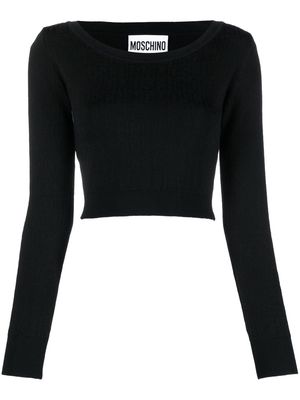 Moschino ribbed-knit wool crop top - Black
