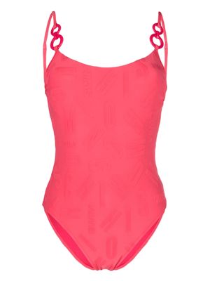 Moschino round-neck swimsuit - Pink