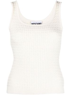 Moschino round-neck virgin wool top - White