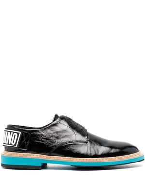 Moschino rubber-logo leather lace-up shoes - Black