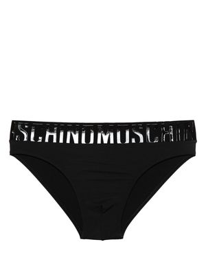 Moschino rubberised-logo swim trunks - Black