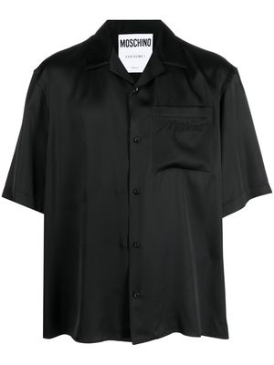 Moschino satin finish oversize shirt - Black