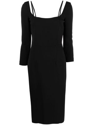 Moschino scoop-neck half-sleeved dress - Black