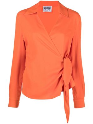 Moschino self-tie V-neck blouse - Orange