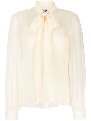 Moschino semi-sheer silk blouse - White