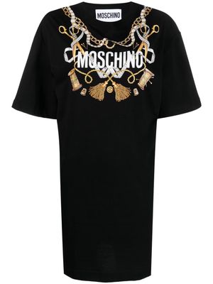Moschino sewing-print T-shirt dress - Black