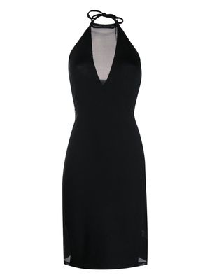 Moschino sheer-panel halterneck beach dress - Black
