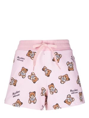 Moschino signature Teddy-Bear print shorts - Pink