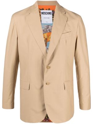 Moschino single-breasted cotton-blend blazer - Neutrals
