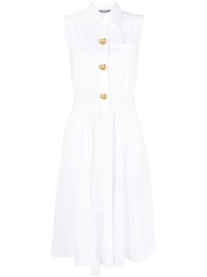 Moschino sleeveless cotton shirtdress - White