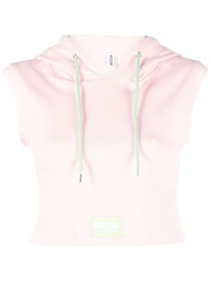 Moschino sleeveless cropped hoodie - Pink