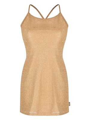 Moschino sleeveless lurex beach dress - Gold
