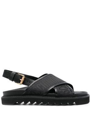 Moschino slingback logo-strap sandals - Black