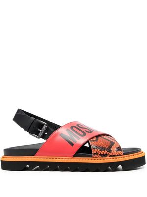 Moschino slingback logo-strap sandals - Orange