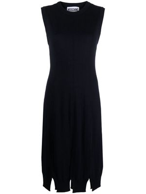 Moschino slit-detailing sleeveless knit dress - Blue
