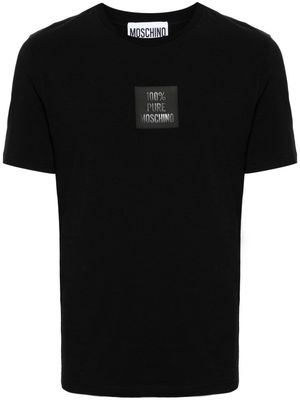 Moschino slogan-appliqué T-shirt - Black
