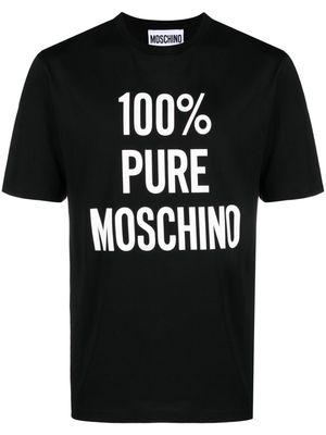 Moschino slogan-print cotton T-shirt - Black