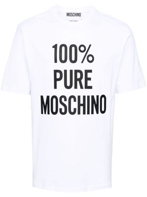 Moschino slogan-print cotton T-shirt - White