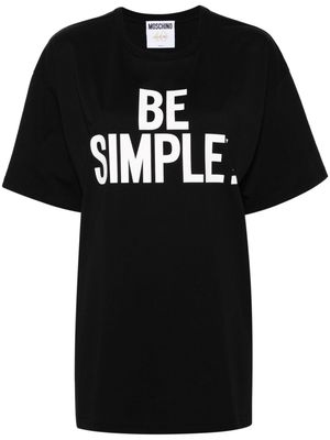 Moschino slogan-print organic-cotton T-shirt - Black