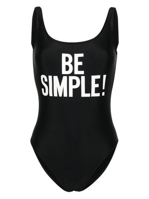 Moschino slogan-print scoop-neck bodysuit - Black