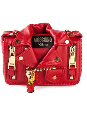 Moschino small biker shoulder bag - Red