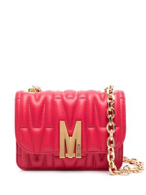Moschino small logo-quilted crossbody bag - Red