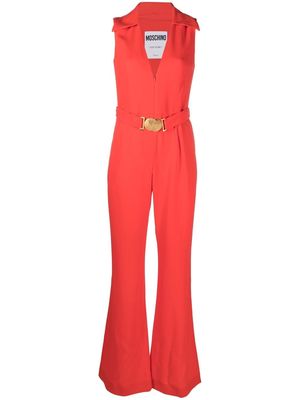 Moschino smiley-detail belted jumpsuit - Red