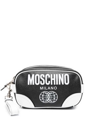 Moschino smiley logo-print clutch bag - Black