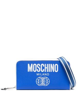 Moschino smiley logo-print crossbody bag - Blue