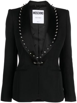 Moschino spike-embellished bar-pin blazer - Black