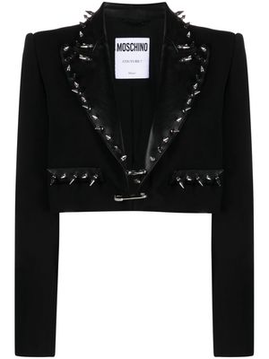 Moschino spike stud-embellished cropped blazer - Black