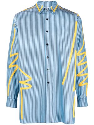 Moschino Squiggles striped poplin shirt - Blue