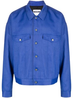 Moschino stripe-pattern denim jacket - Blue