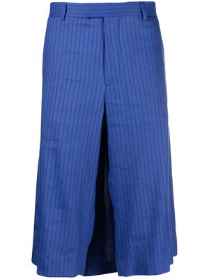 Moschino stripe-pattern knee-length shorts - Blue