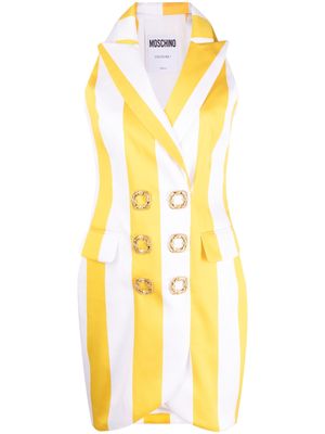 Moschino stripe-print blazer dress - Yellow