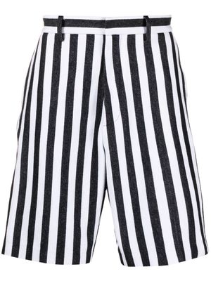 Moschino striped cotton-blend chino shorts - Black